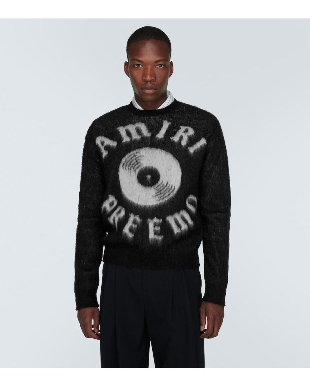 Amiri Black Logo Wool Sweater for men
