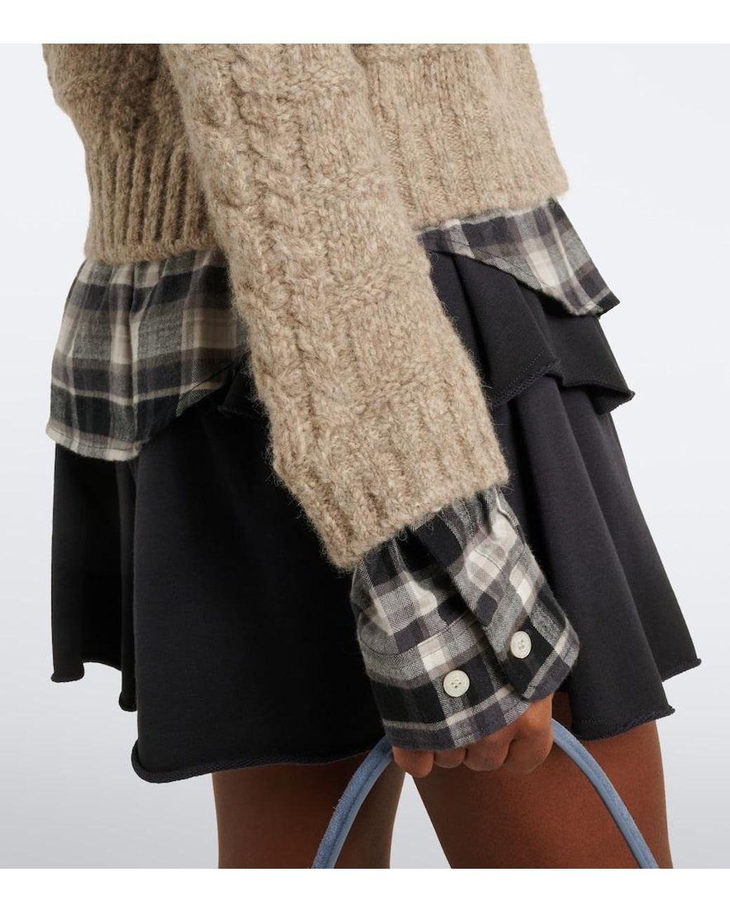 Acne Natural Layered Alpaca, Yak And Wool-Blend Cardigan