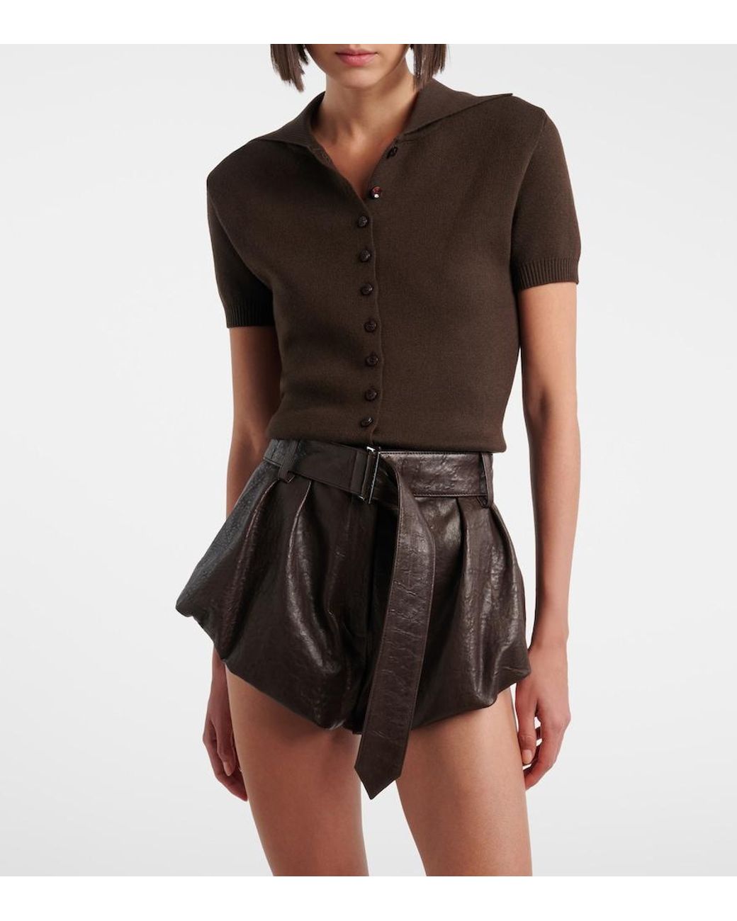 Magda Butrym Brown Cotton And Cashmere Cardigan
