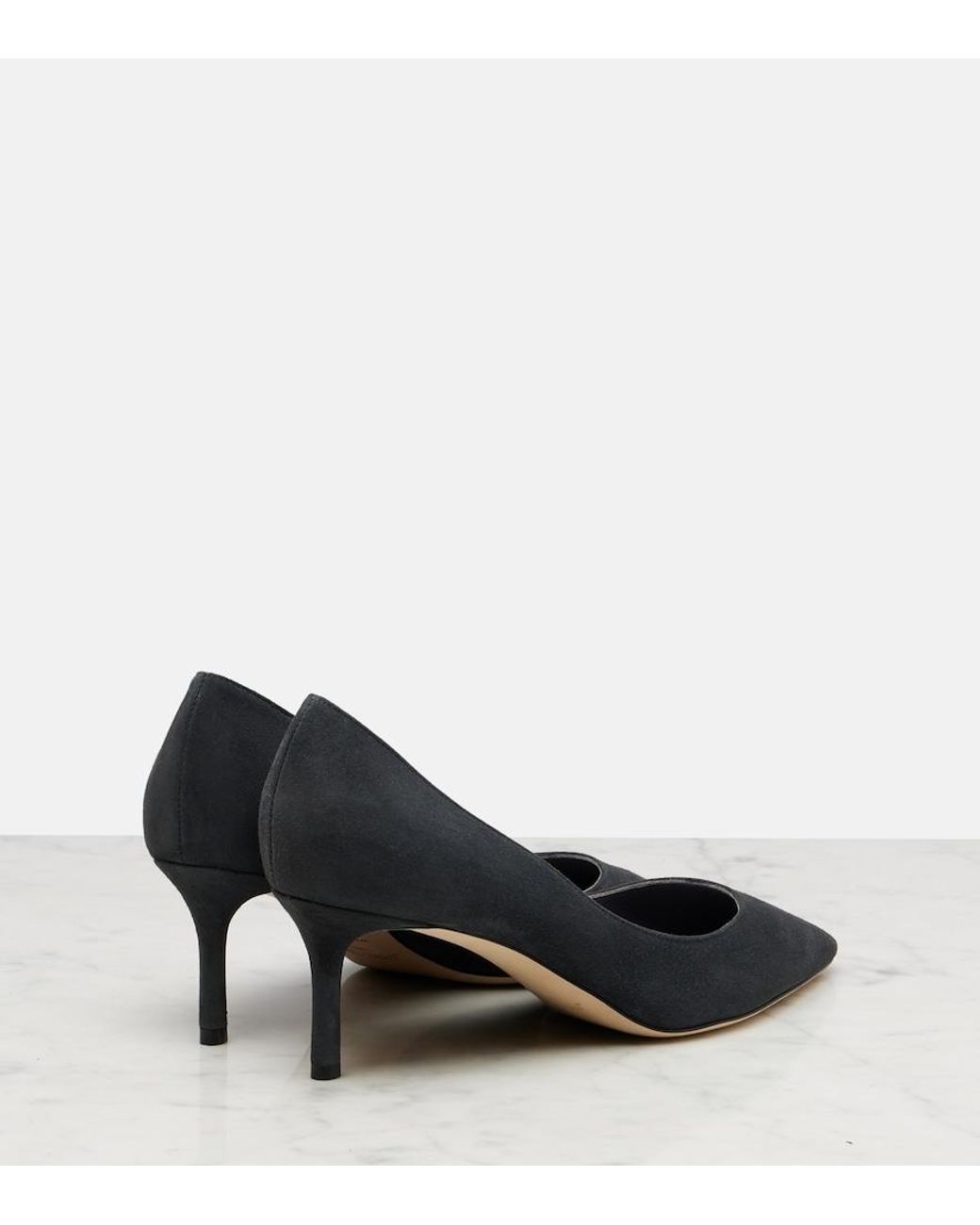 Jimmy Choo Blue Romy 60 Suede Pumps