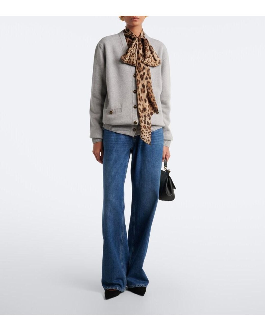 Dolce & Gabbana Gray Dg Virgin Wool Cardigan