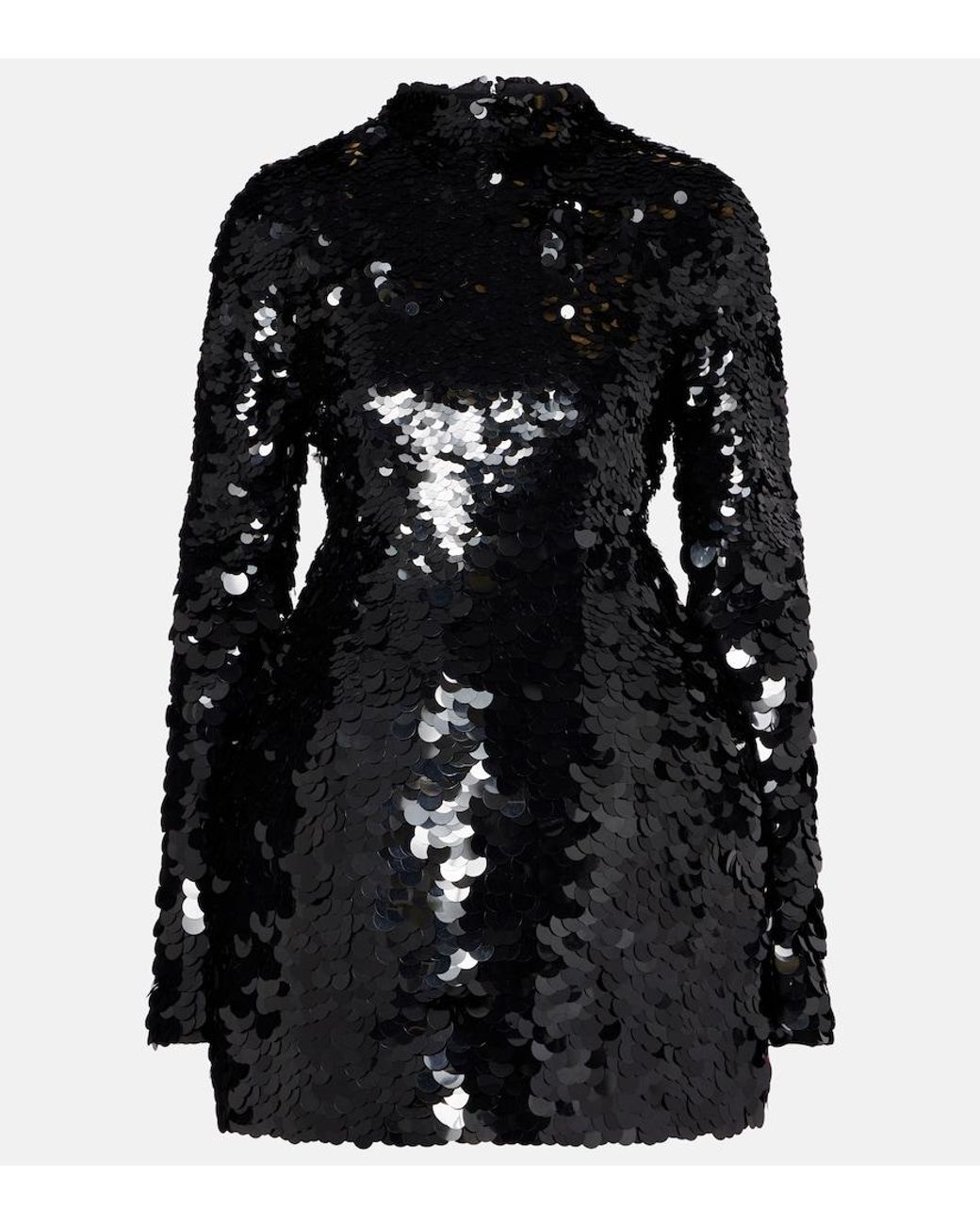 Sportmax Black Terfrite Sequined Jersey Minidress