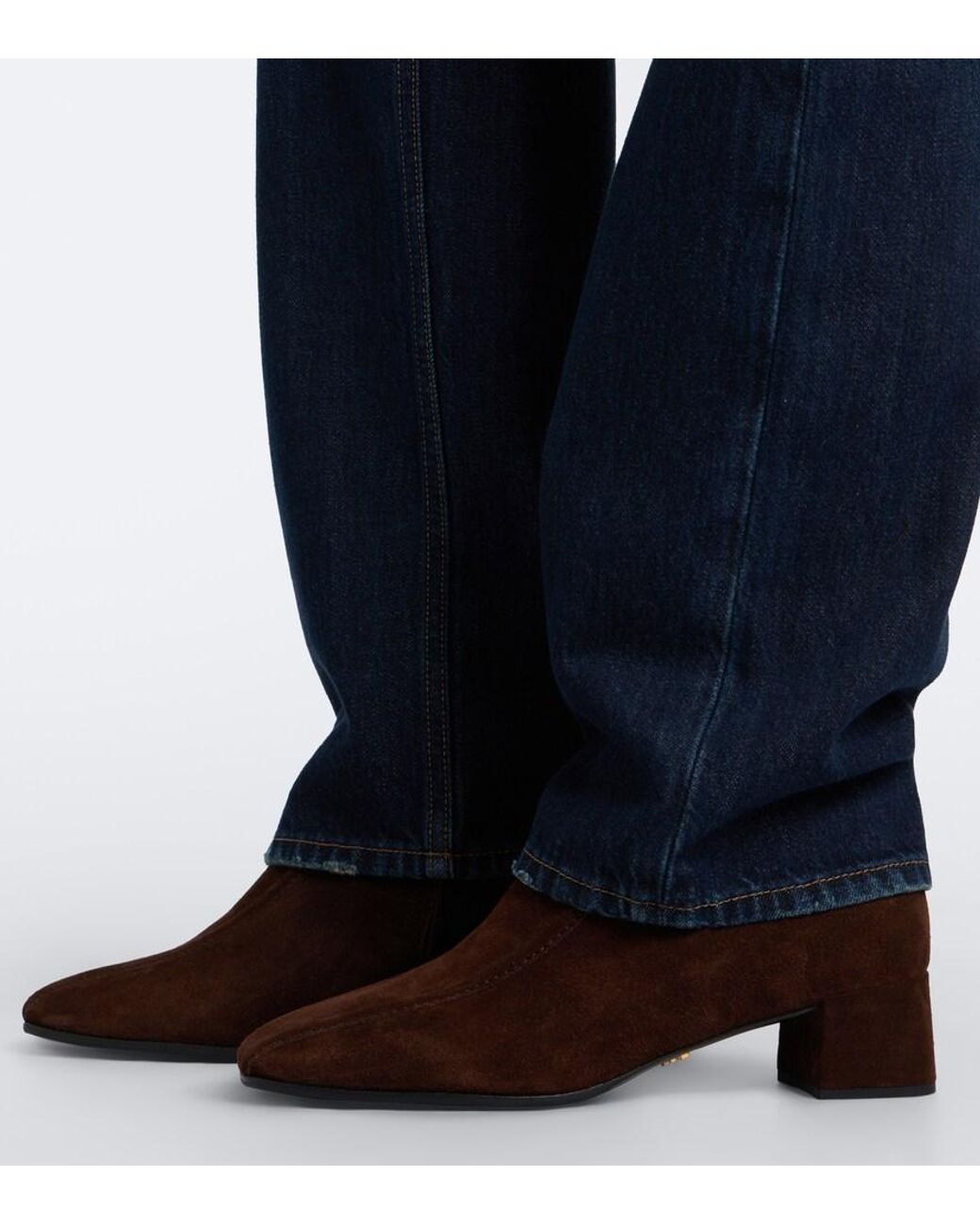 Prada Brown Suede Ankle Boots