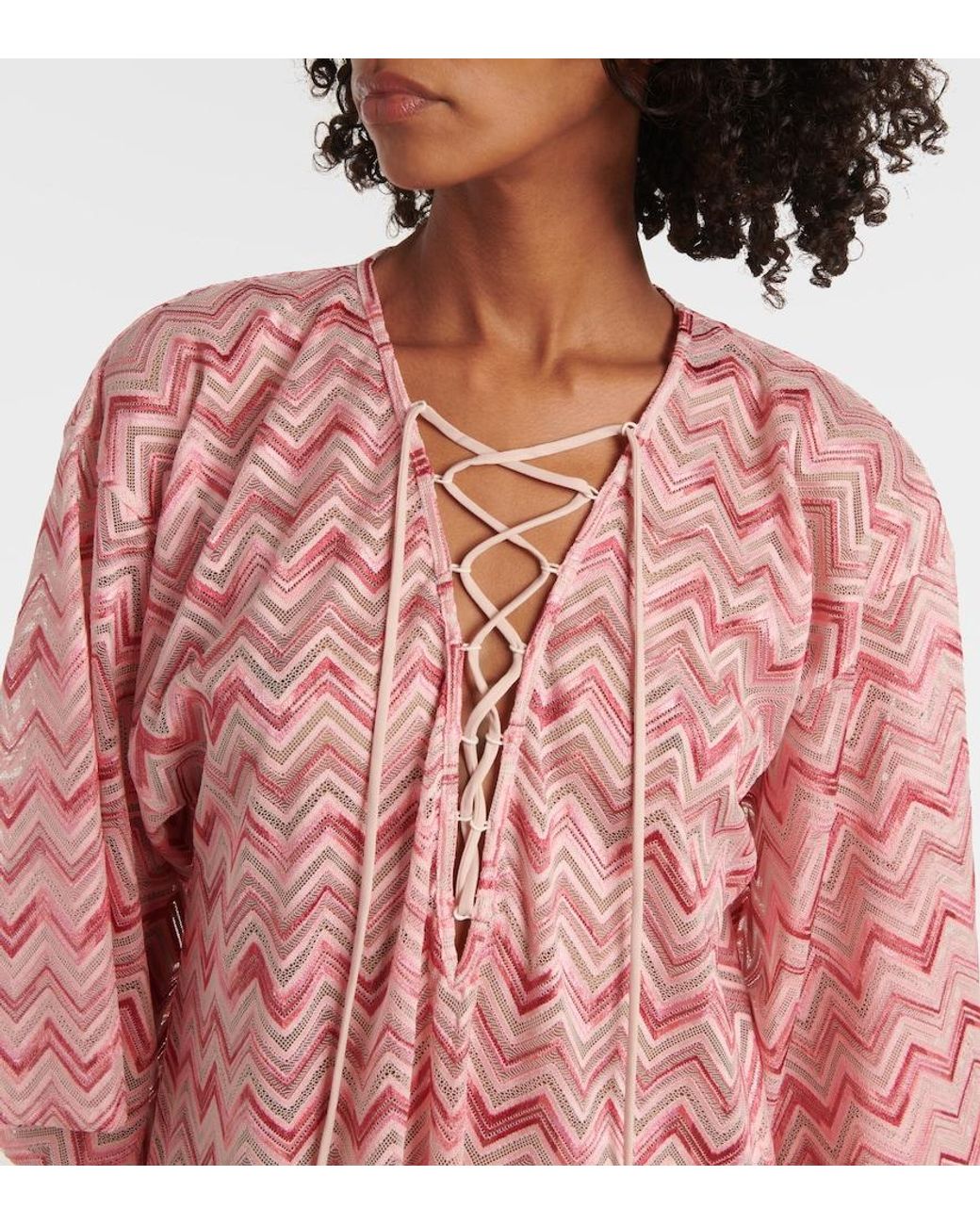 Missoni Pink Chevron Lame Kaftan