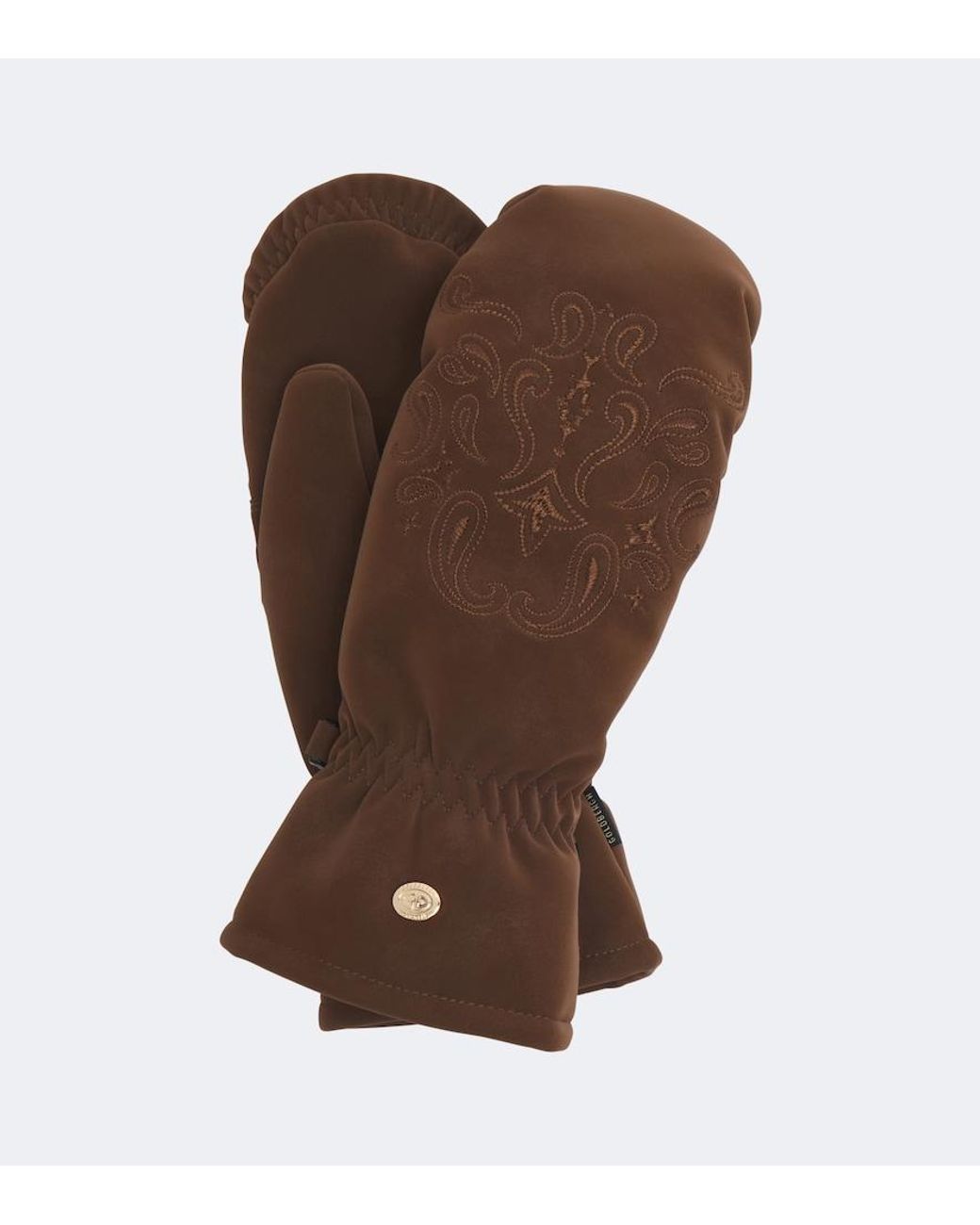 Goldbergh Brown Dai Embroidered Mittens