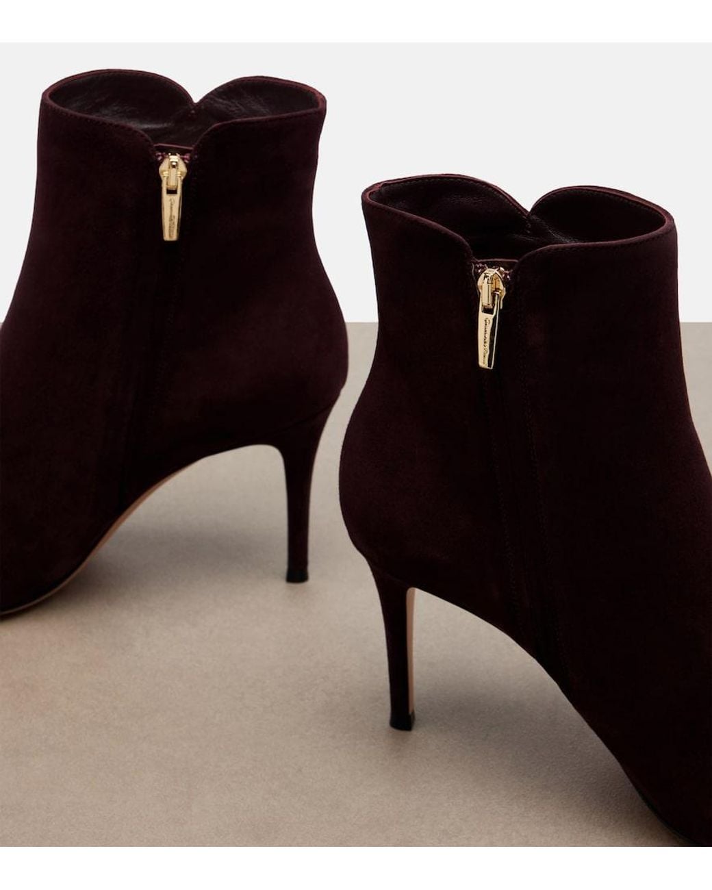 Gianvito Rossi Purple Levy Suede Ankle Boots