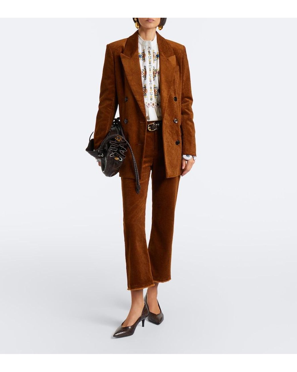 Isabel Marant Brown Rasma Cotton And Linen Corduroy Blazer