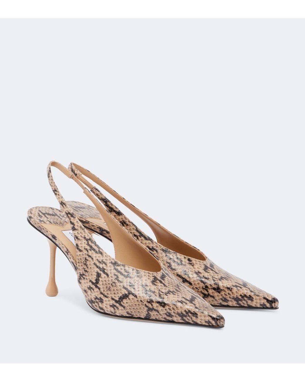 Jimmy Choo Natural Isa Snake-Effect Leather Slingback Pumps