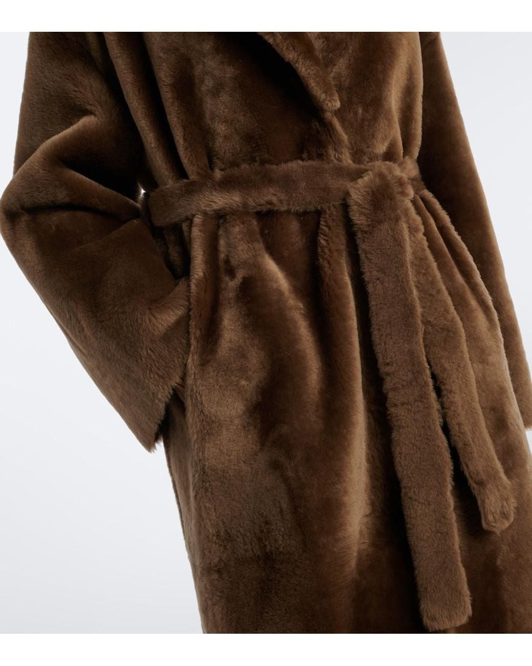 Arma Brown Rien Shearling Wrap Coat