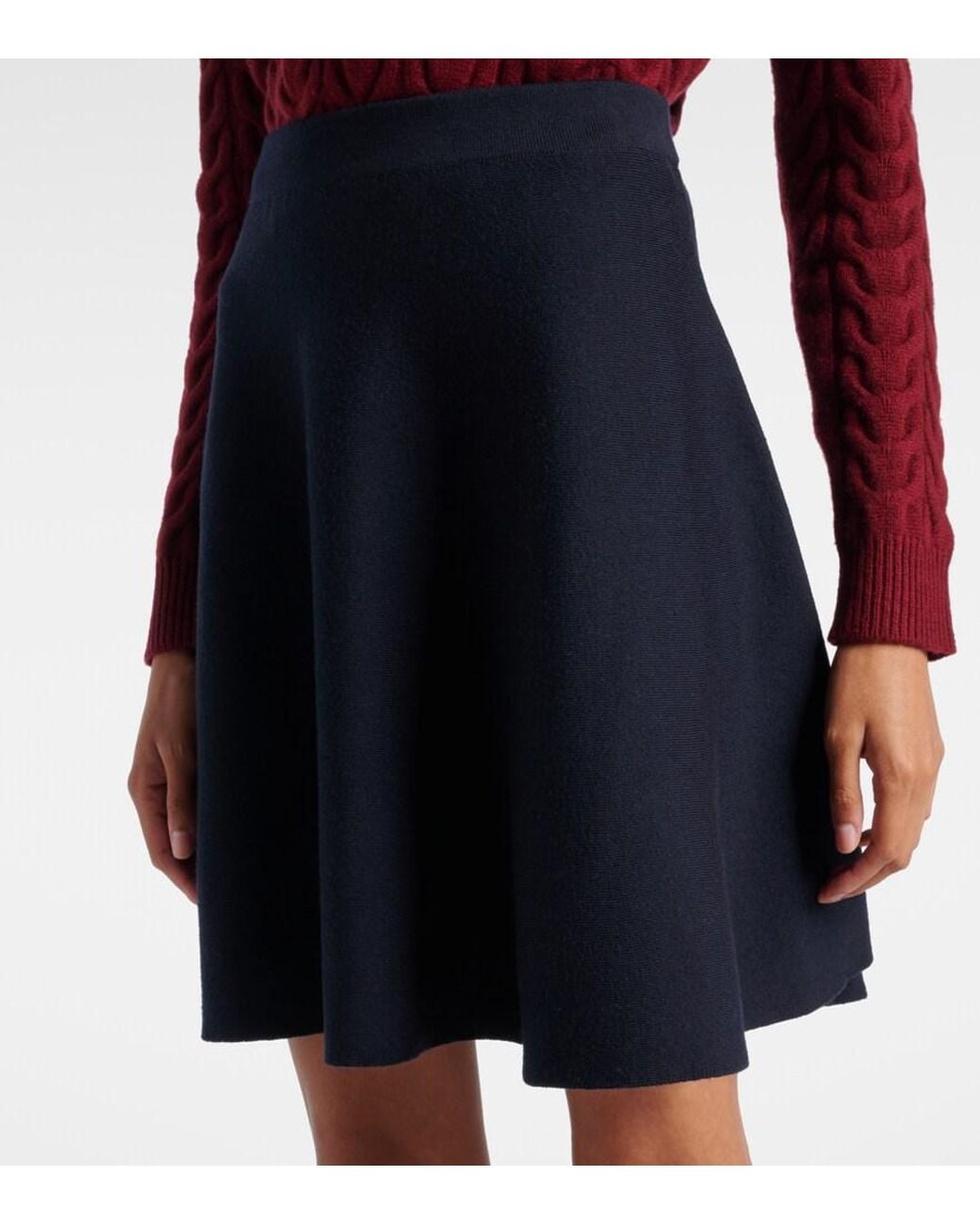 Max Mara Blue Ubalda Virgin Wool Miniskirt