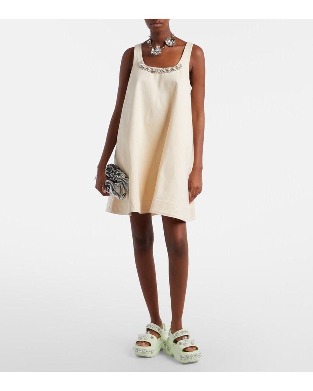 Simone Rocha Green X Crocs Embellished Platform Sandals