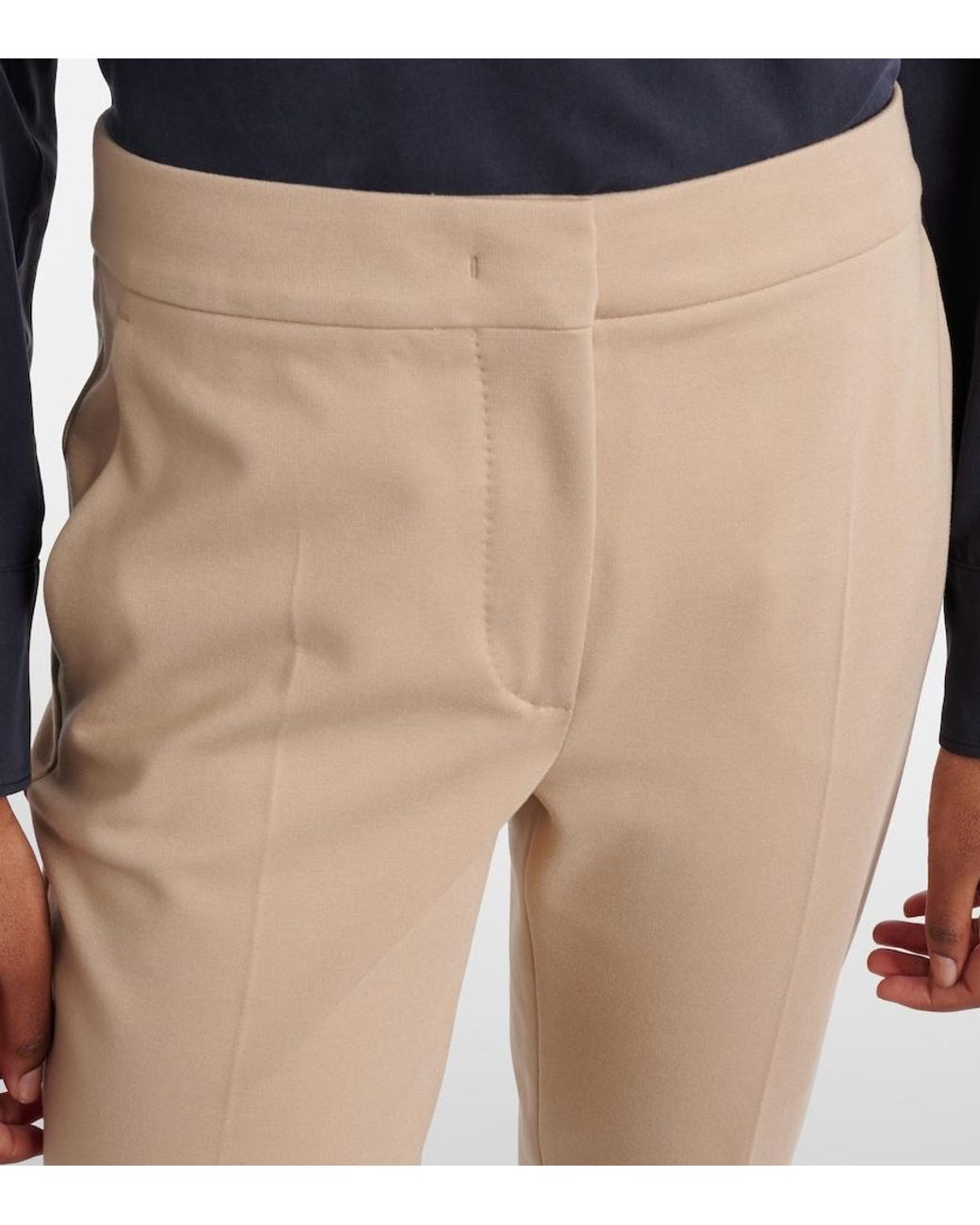Max Mara Natural Pegno Jersey Cropped Slim Pants