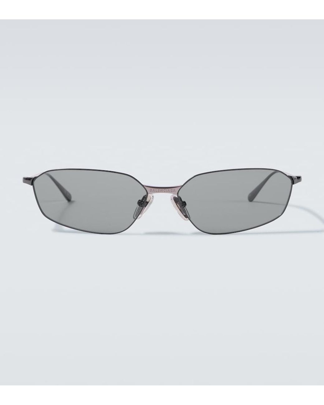 Balenciaga Gray Invisible 2.0 Rectangular Sunglasses for men