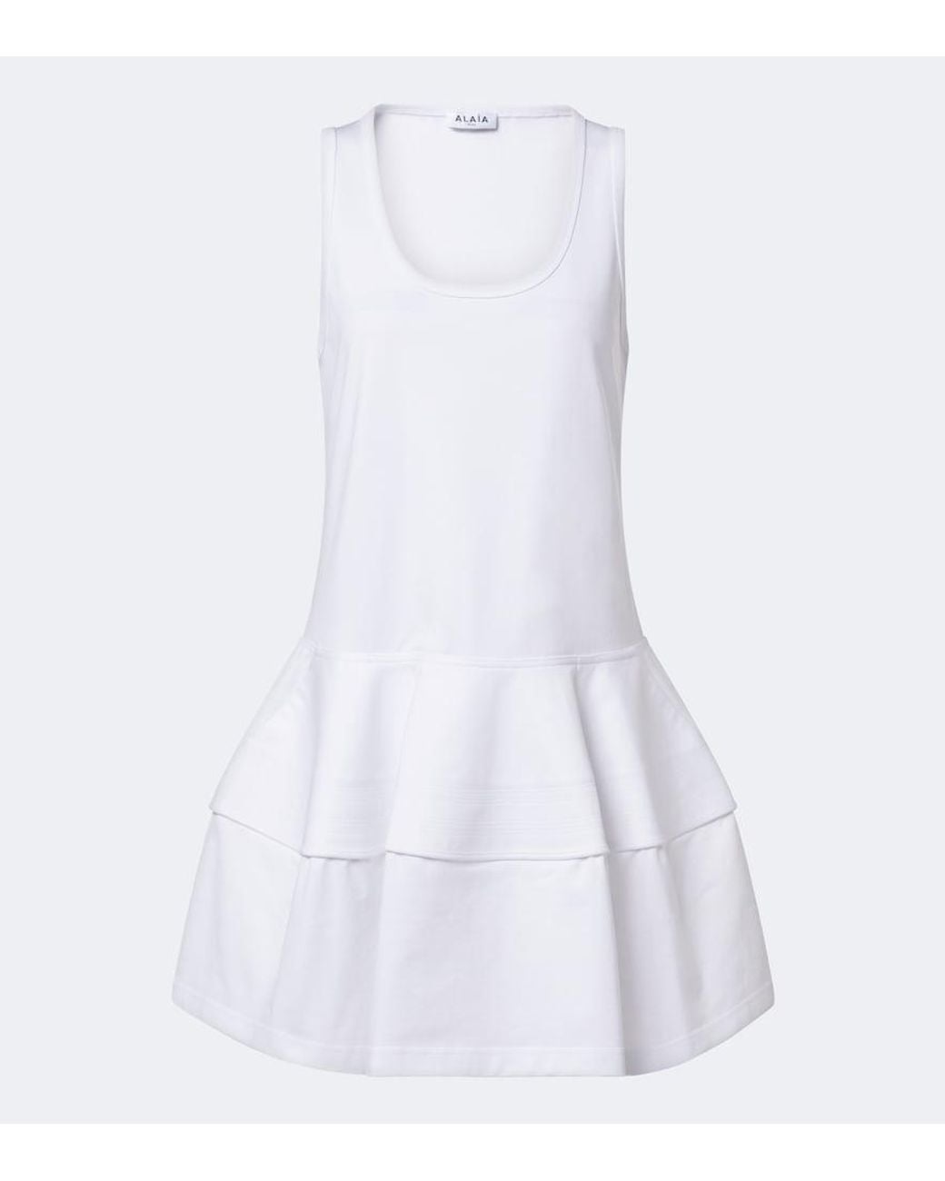 Alaïa White Cotton Jersey Minidress