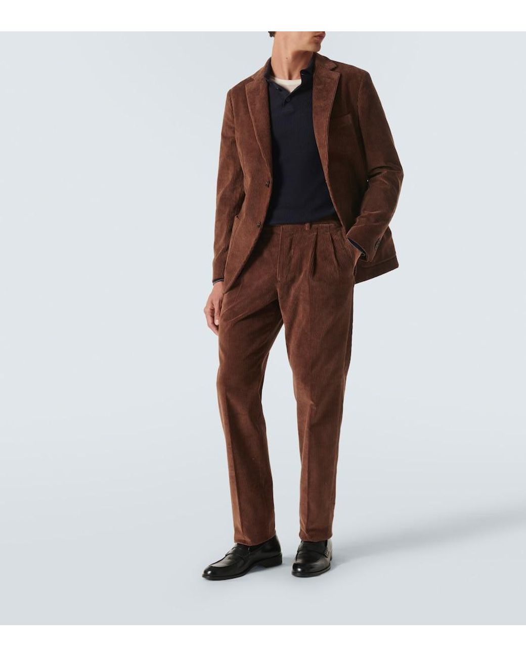 Slowear Brown Cotton Corduroy Blazer for men