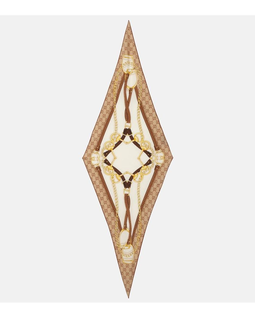 Gucci Metallic Gg Printed Reversible Silk Twill Scarf