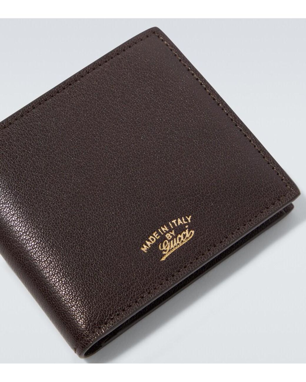 Cartera Plegable De Piel Gucci de hombre de color Black