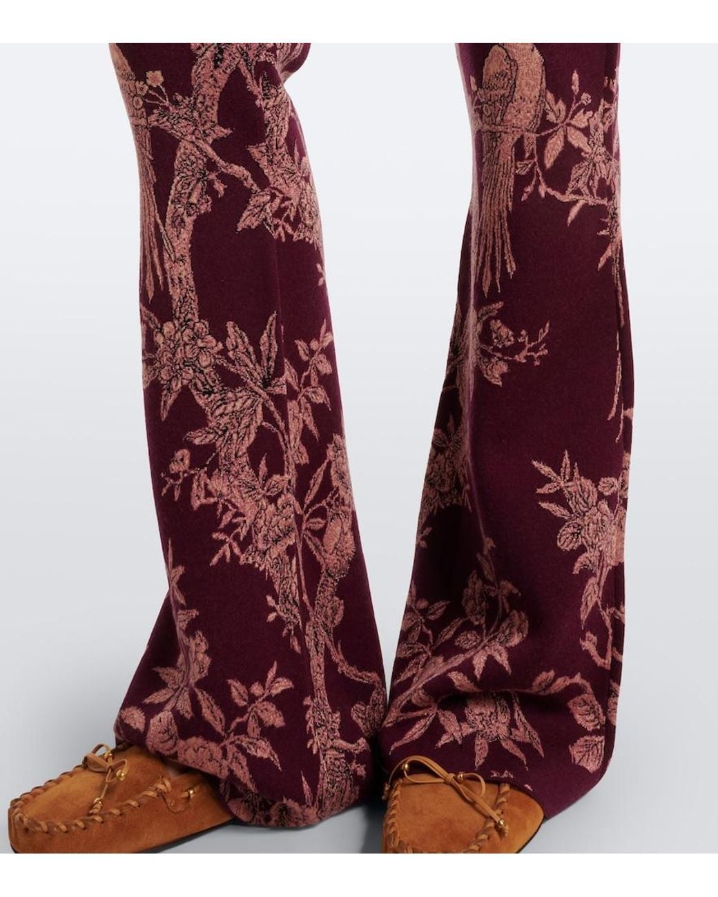 Etro Wool-Blend Jacquard Flared Pants