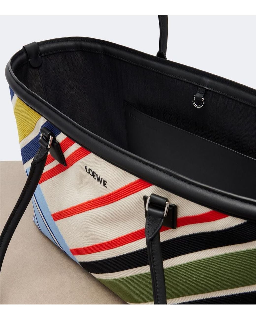 Loewe Blue Verano Large Embroidered Canvas Tote Bag