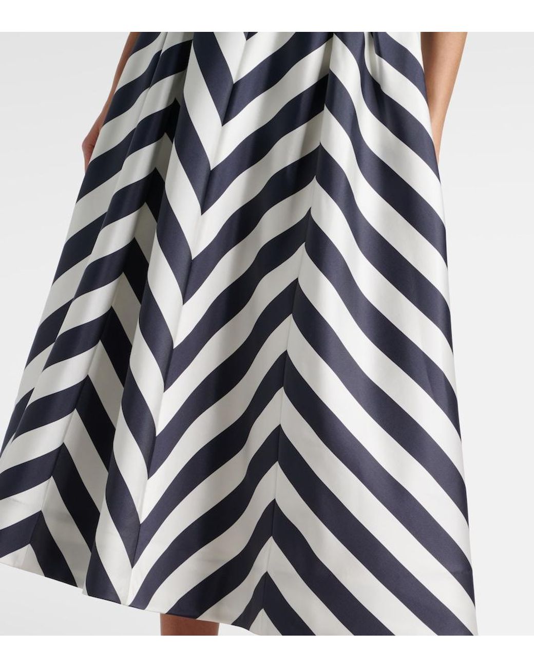 Rebecca Vallance Blue Ariadne Striped Midi Dress