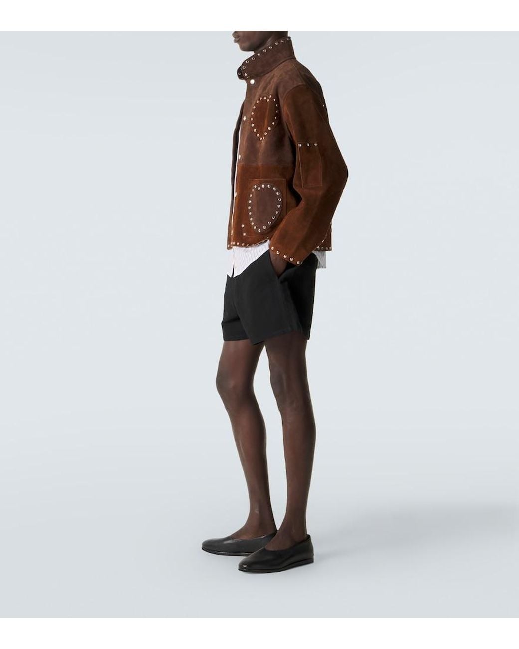 Bode Black Logo Cotton Twill Bermuda Shorts for men