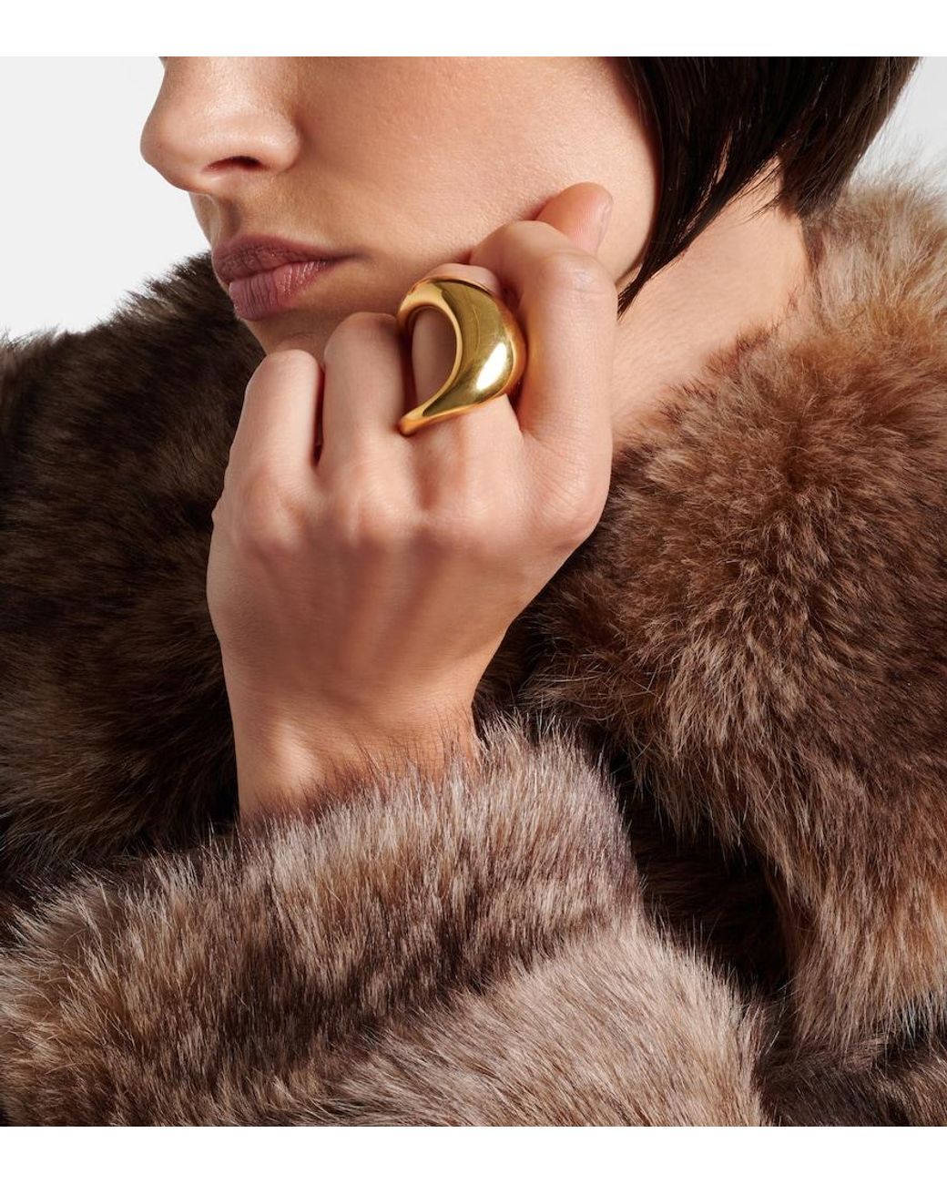 Anillo Con Logo Chloé de color Metallic