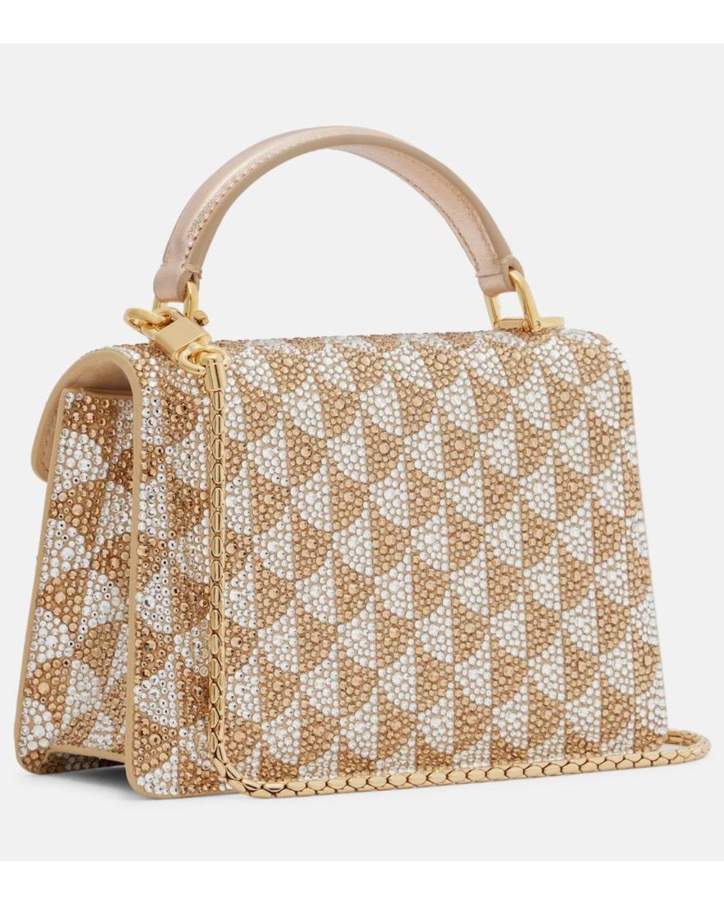 BVLGARI Metallic Serpenti Forever Mini Embellished Suede Top-Handle Bag