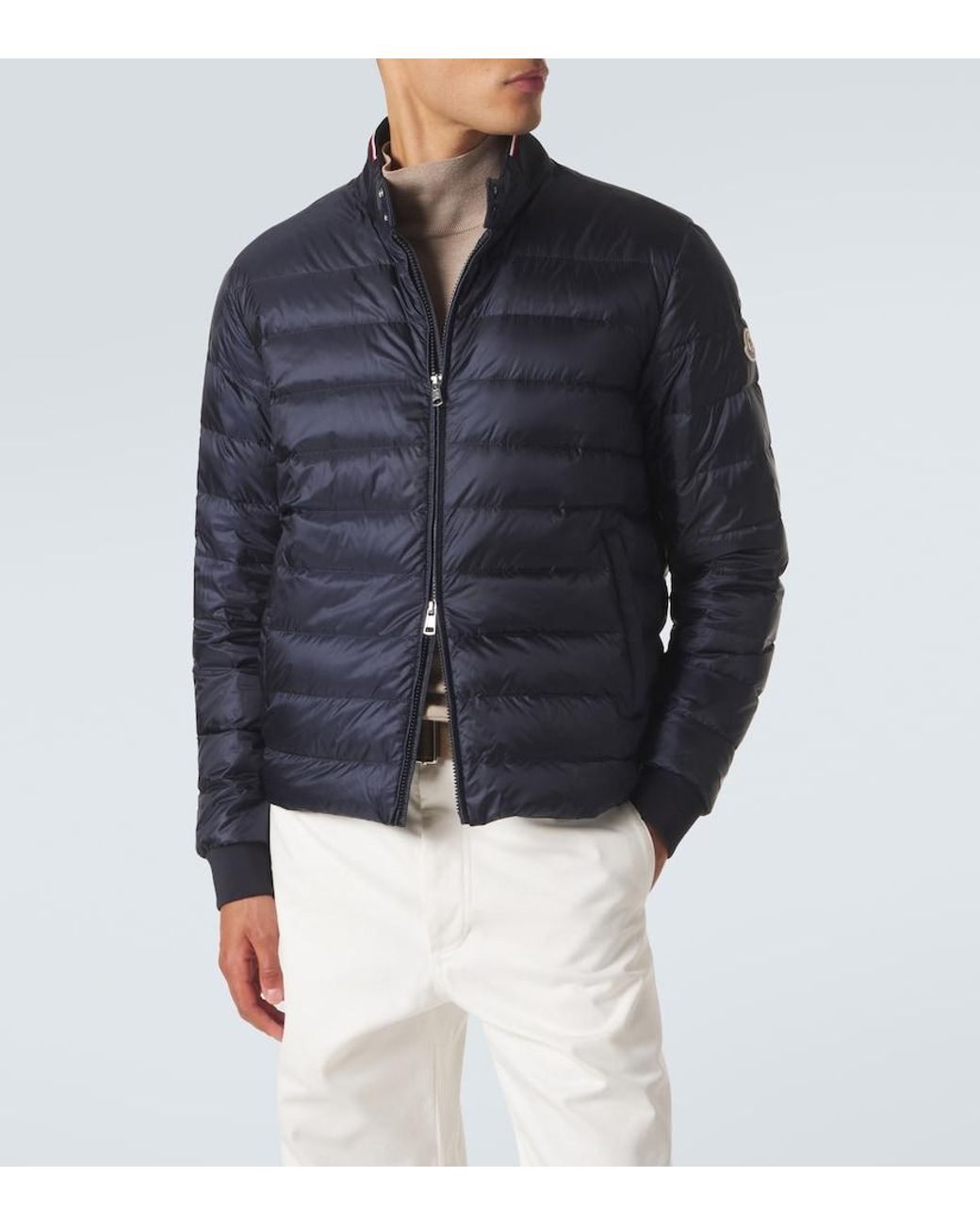 Moncler Blue Quilted Down Jacket for men