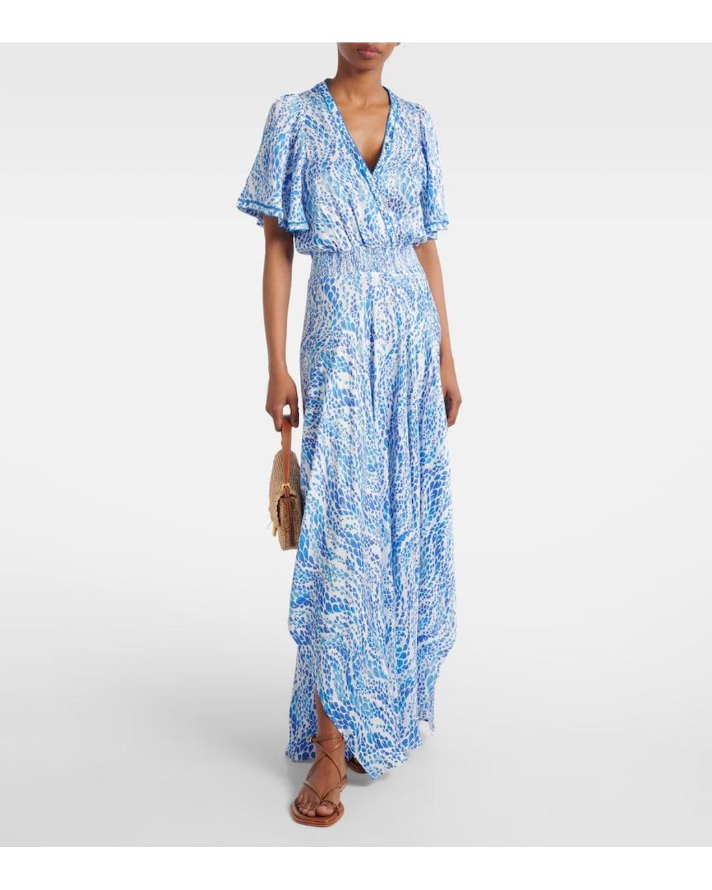 Vestido Largo Mabelle Estampado Poupette de color Blue