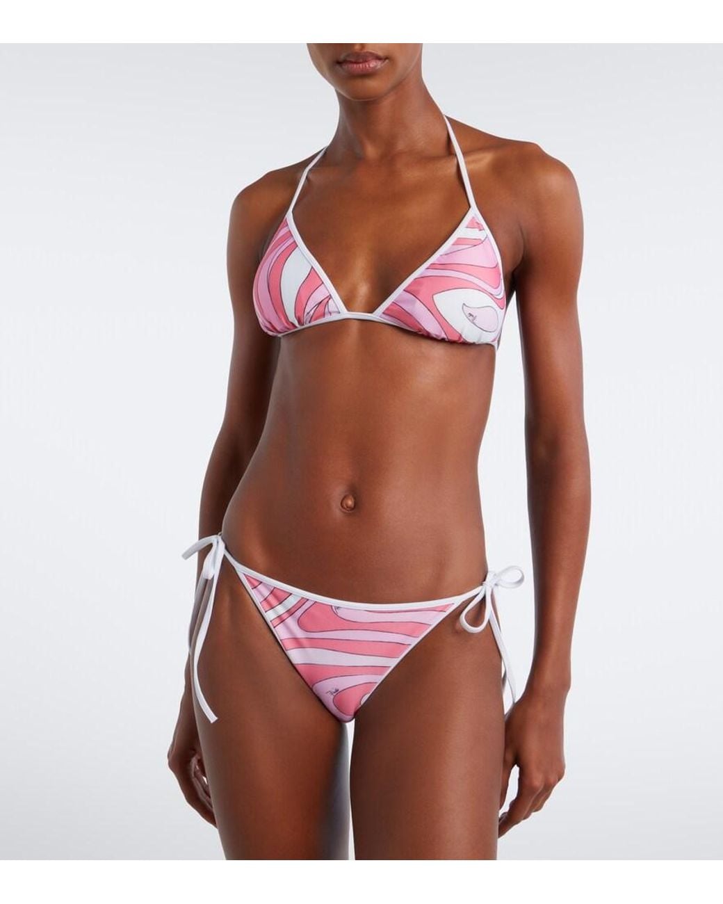 Emilio Pucci Pink Marmo Bikini Top