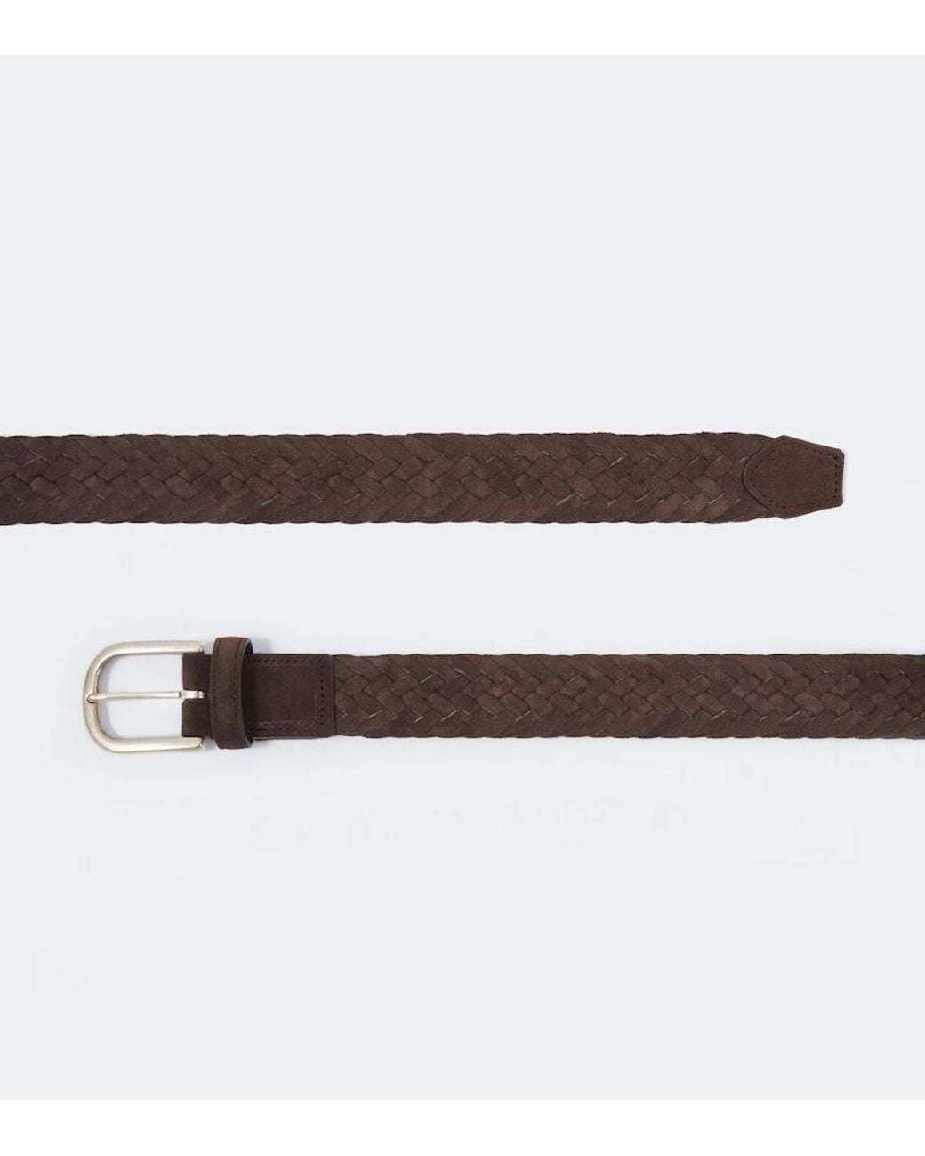 Canali Brown Braided Suede Belt for men