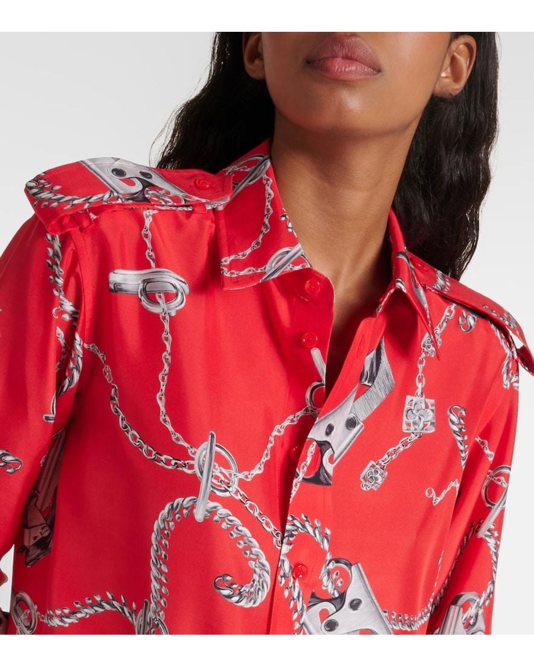 Burberry Red Straight Cut Shirt