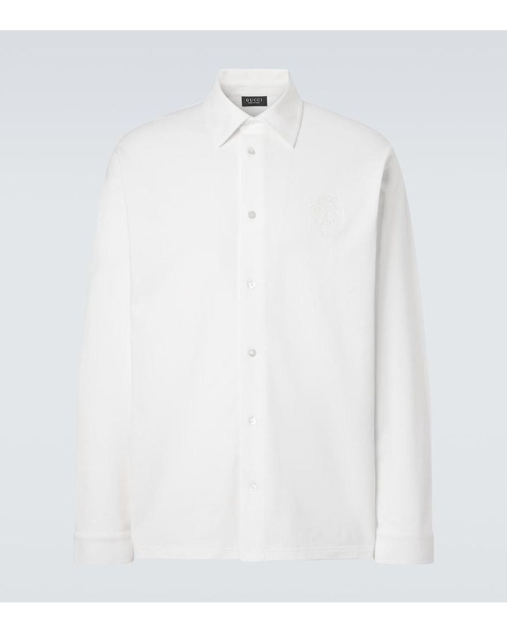 Gucci White Cotton-Blend Pique Shirt for men