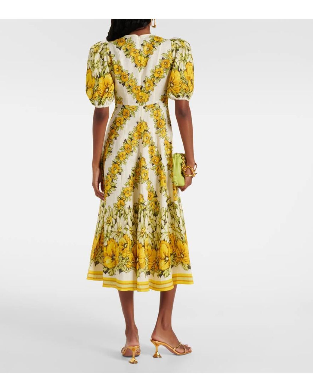 knee length dresses for ladies Georgie Midi Dress in Blue Floral main image 0