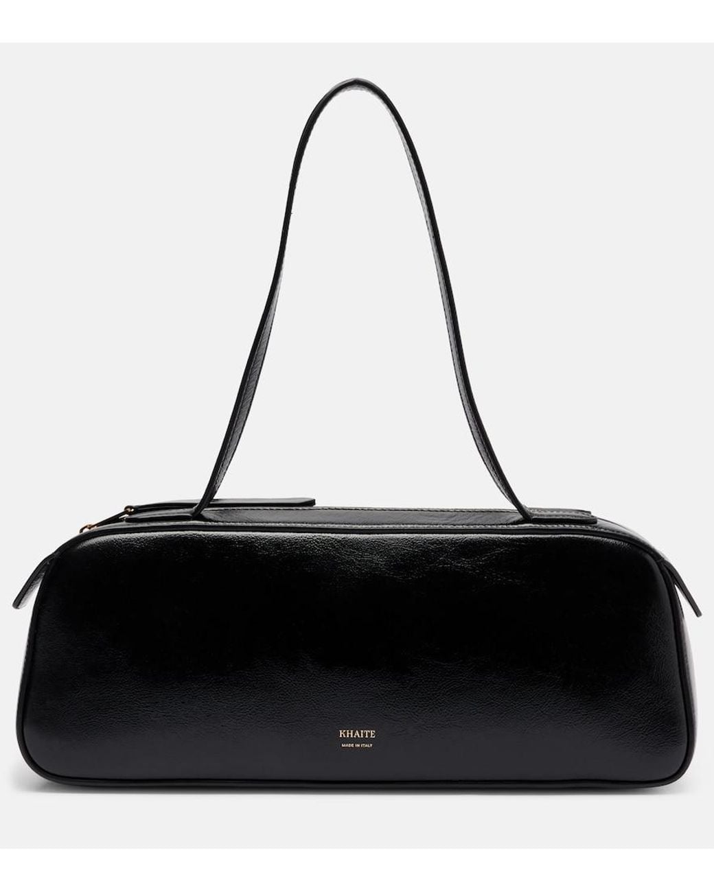 Khaite Black Simona Patent Leather Shoulder Bag