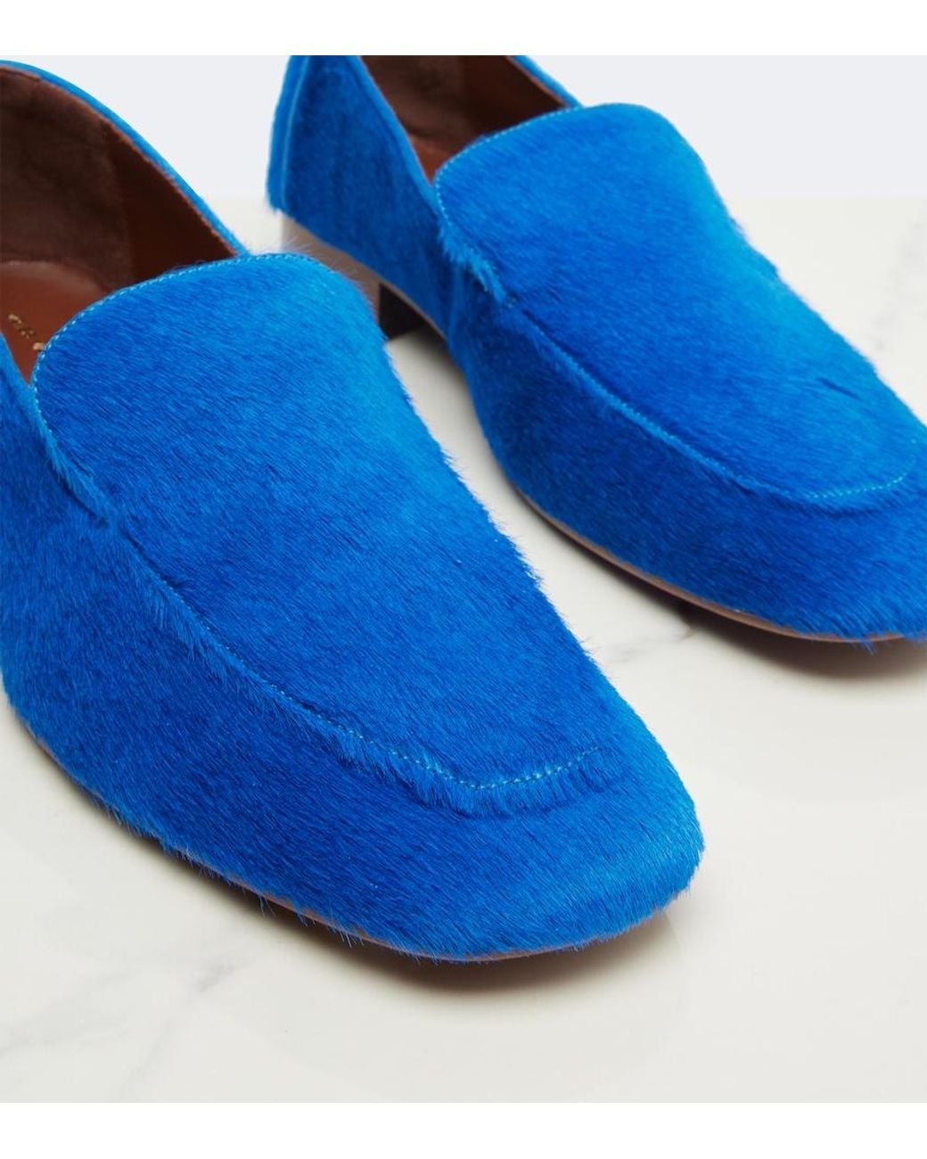 Dries Van Noten Blue Calf Hair Loafers
