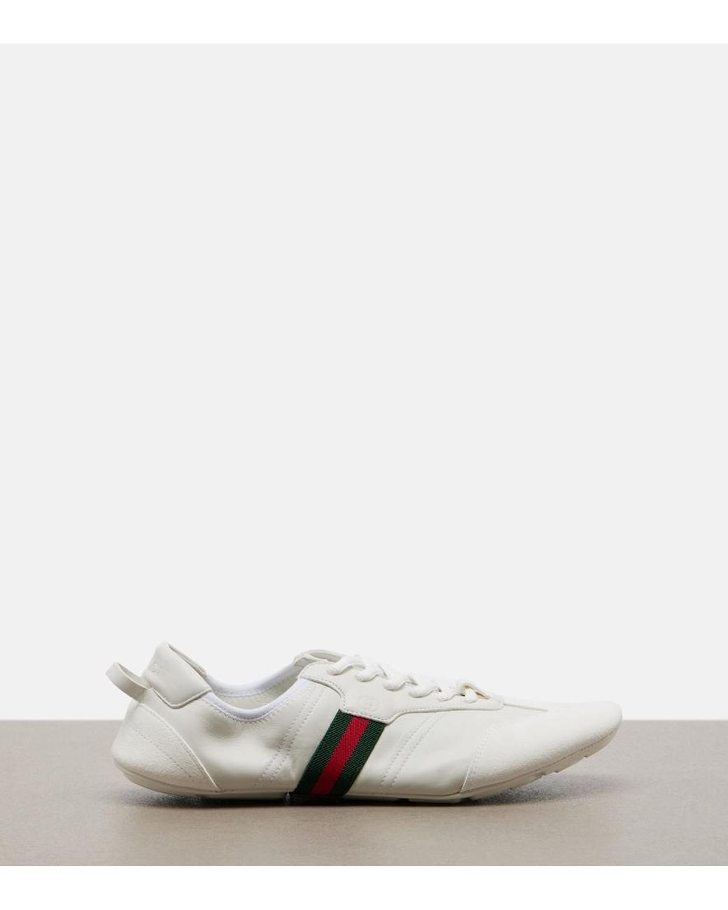 Gucci White Flex Suede And Leather Sneakers