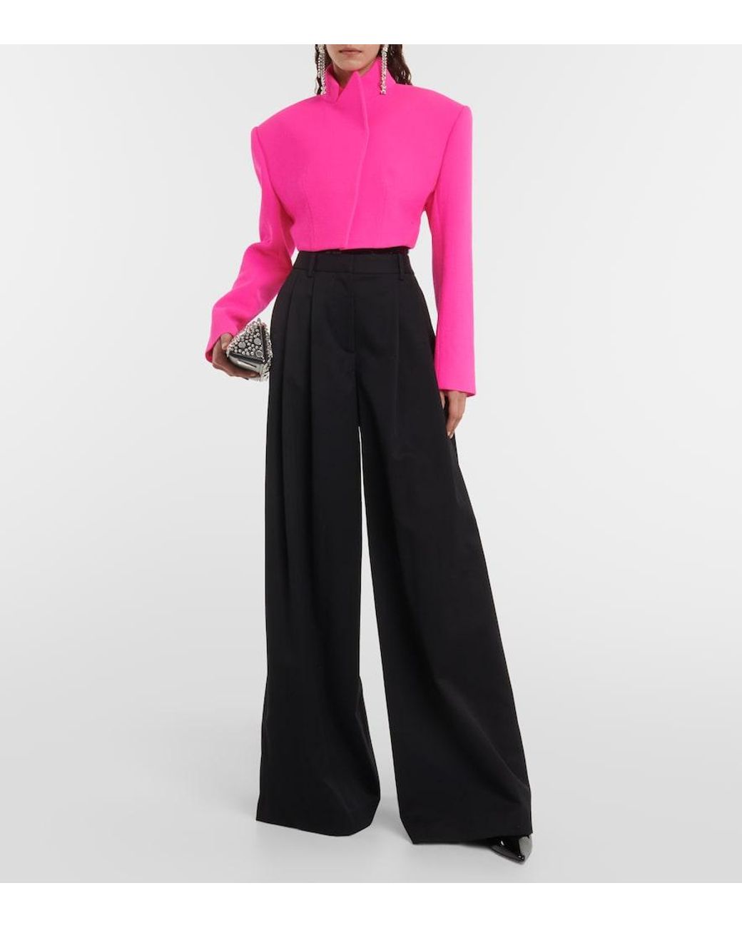 Alexandre Vauthier Pink Cropped Wool Jacket