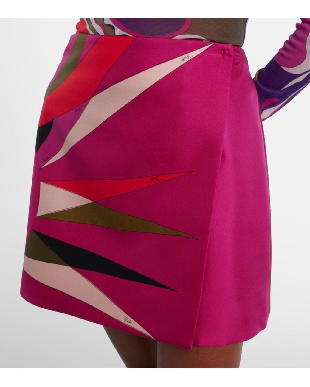 Emilio Pucci Pink Stella Silk Wrap Skirt