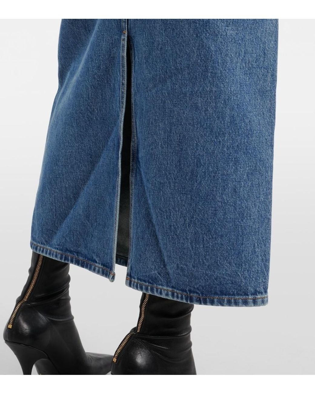Khaite Blue Genevieve Denim Maxi Skirt