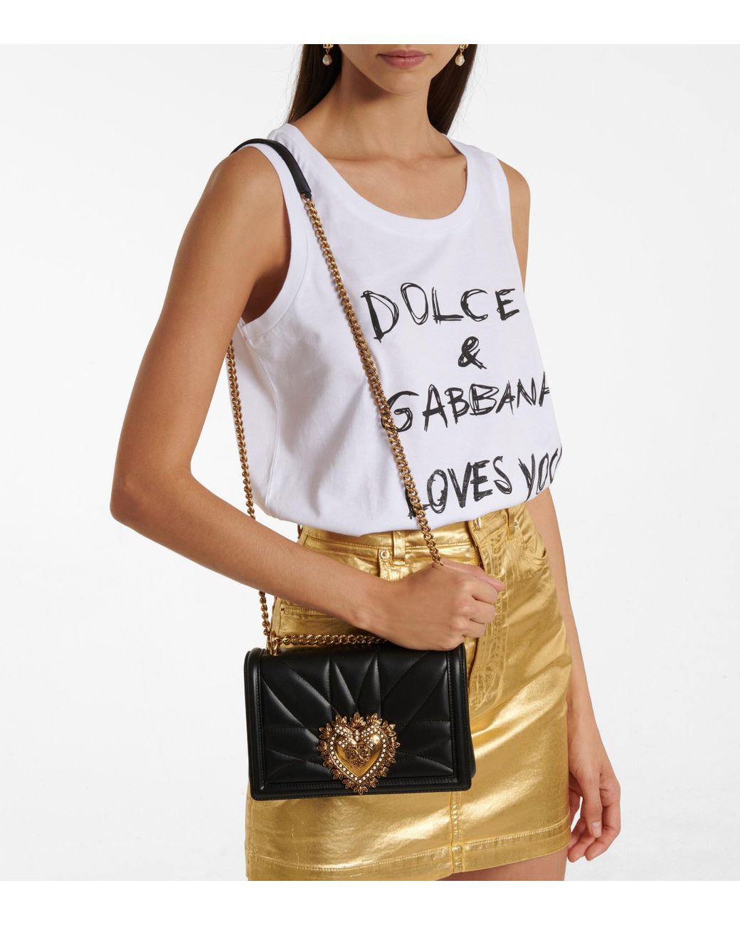 Dolce & Gabbana Large Devotion Bag In Quilted Nappa Leather in 