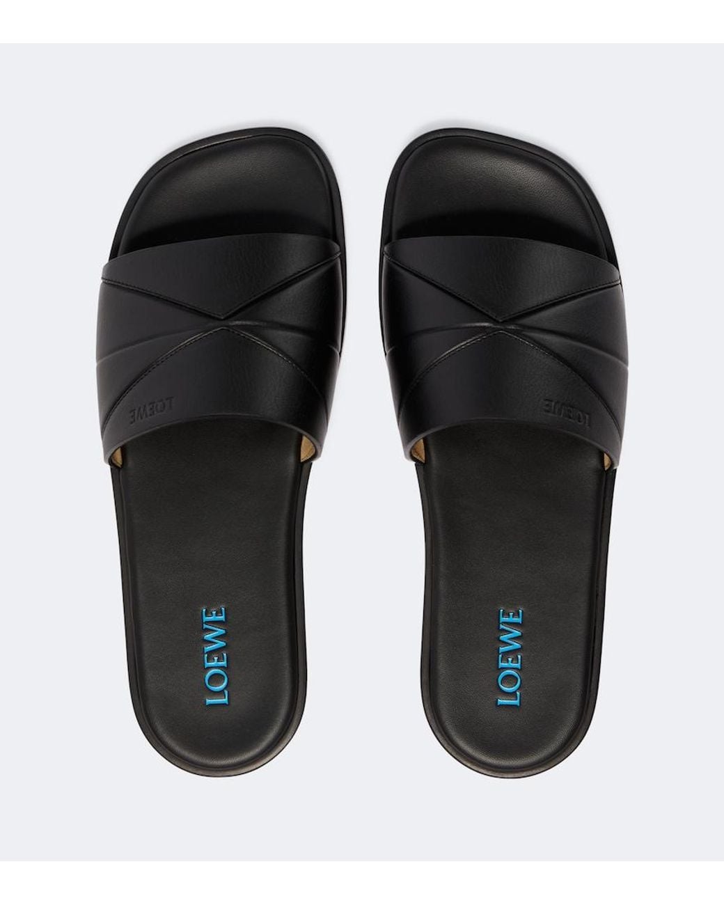Loewe Black Origami Leather Slides for men