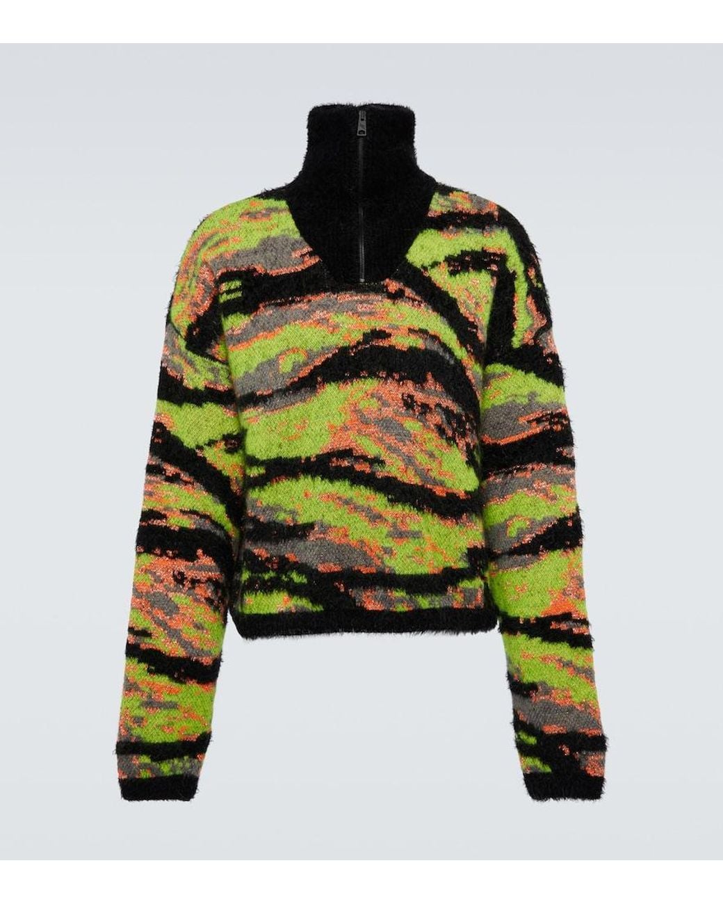 ERL Green Tiger Jacquard Sweater for men