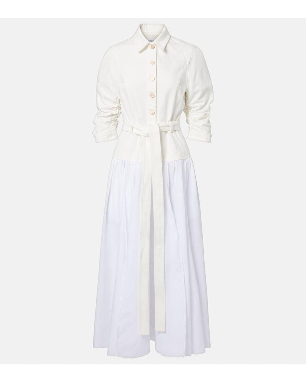 Gabriela Hearst White Delyth Cotton And Linen Maxi Dress
