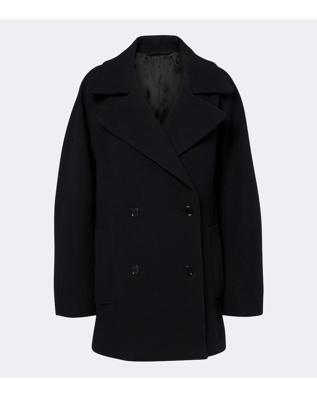 Totême Black Wool And Cashmere-Blend Peacoat
