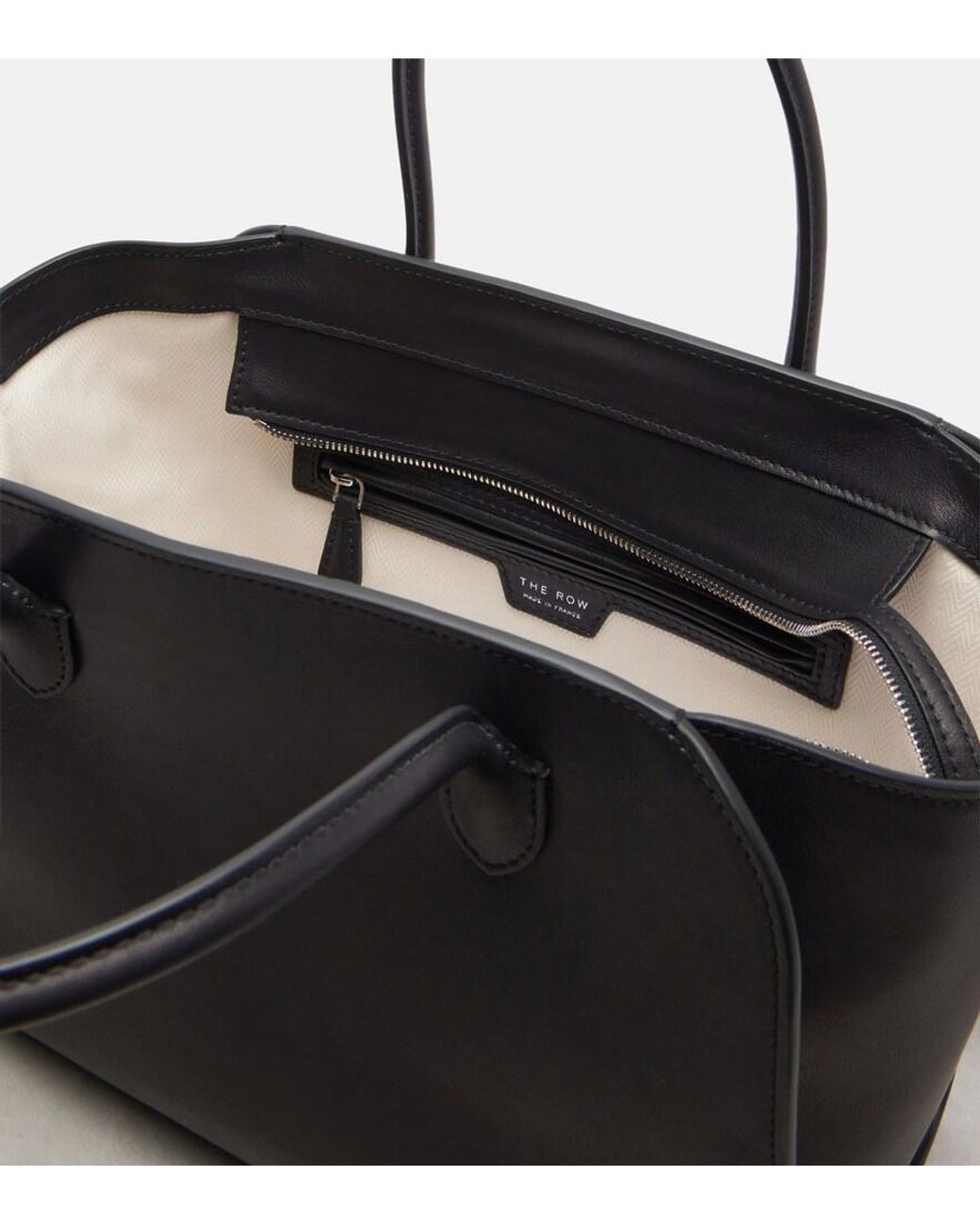 The Row Black Marlo 12 Leather Tote Bag