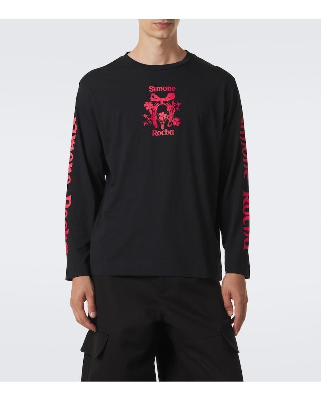 Simone Rocha Blue Printed Cotton Jersey T-Shirt for men