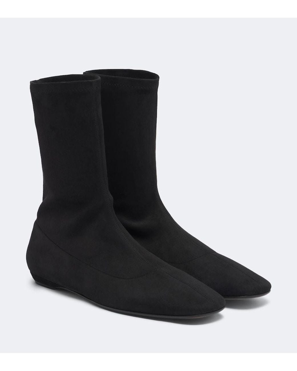 The Row Black Cindy Suede Ankle Boots