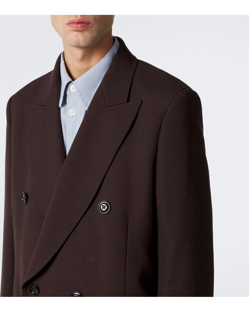 Our Legacy Black Whale Double-Breasted Virgin Wool Coat for men