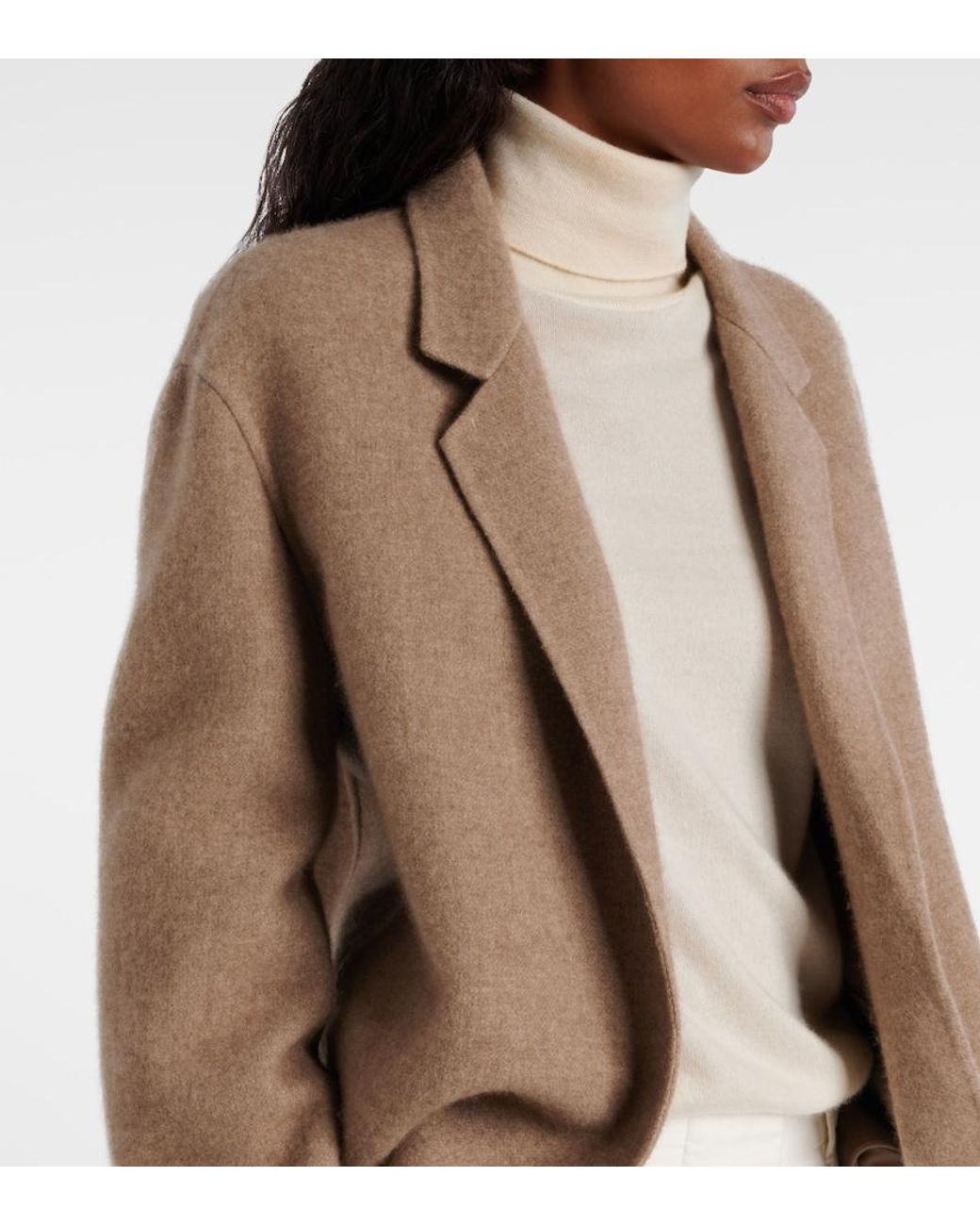 The Row Natural Fedra Cashmere And Cotton Coat